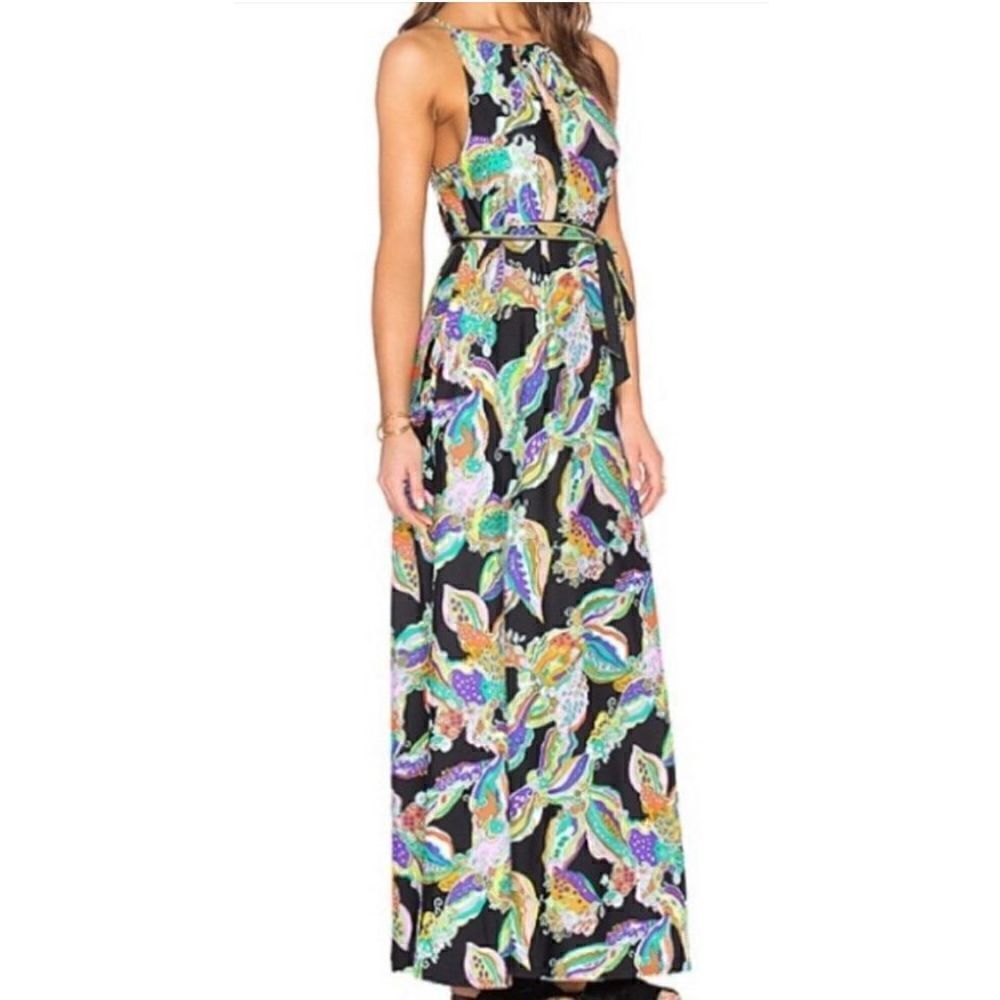 Trina Turk "Sea Garden" Halter Maxi Dress Size Medium